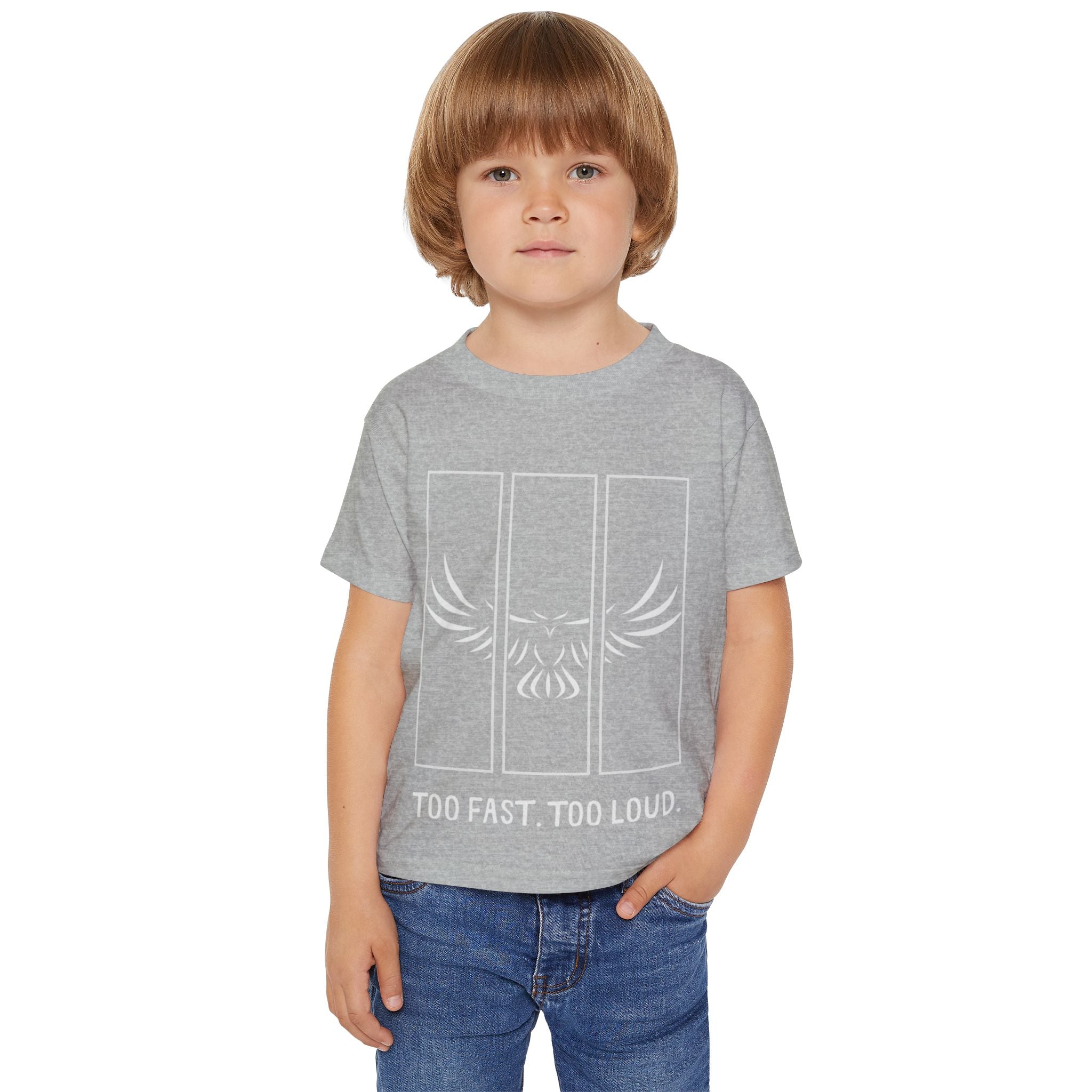 Toddler T-Shirt — 'Too Fast. Too Loud.' Winged Emblem Graphic