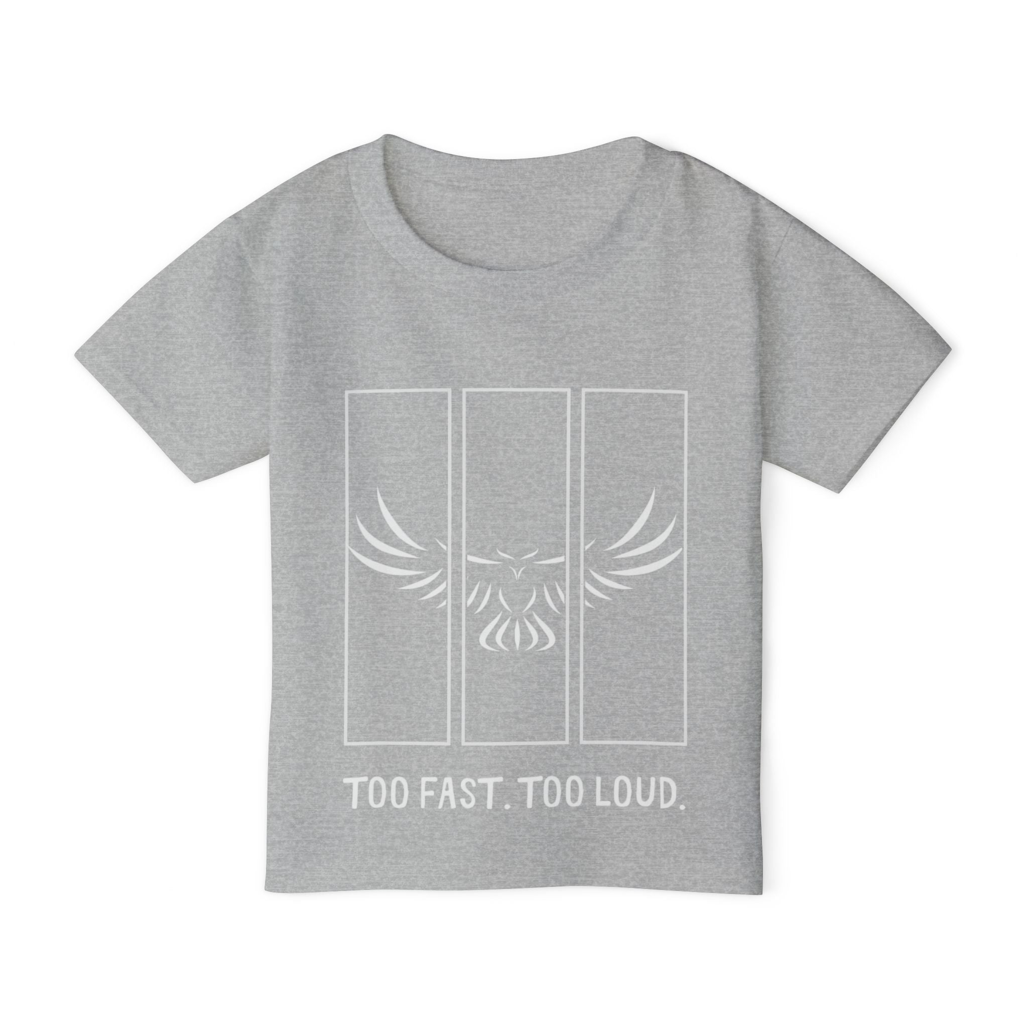 Toddler T-Shirt — 'Too Fast. Too Loud.' Winged Emblem Graphic