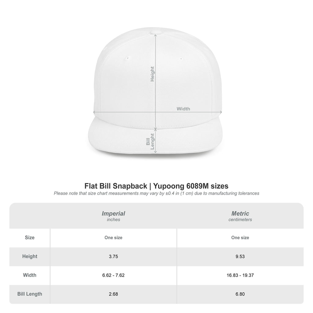 Flat Bill Snapback Hat with BHB logo - Urban Streetwear Cap