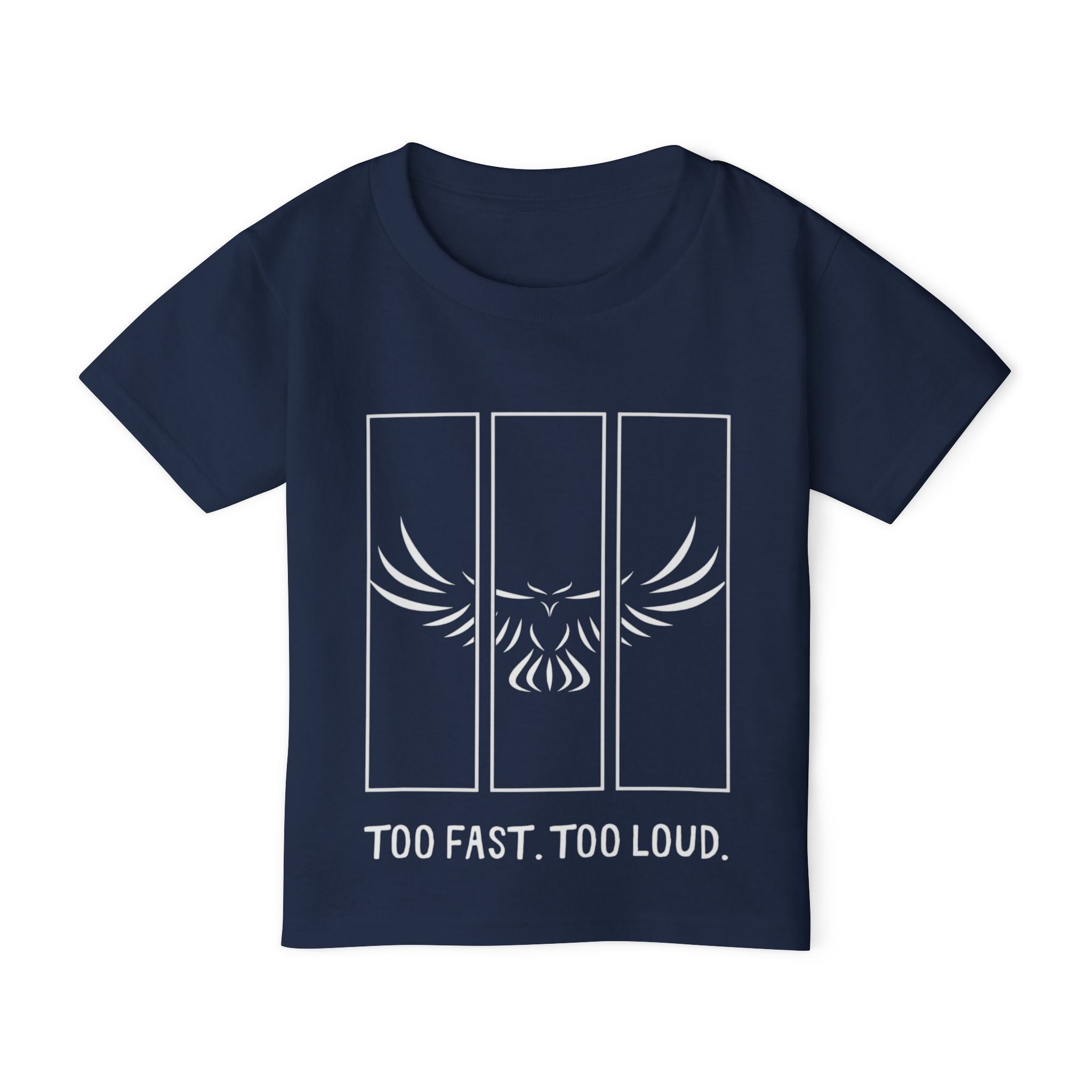 Toddler T-Shirt — 'Too Fast. Too Loud.' Winged Emblem Graphic